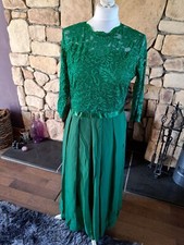 Emerald Green Lace Top Pleat