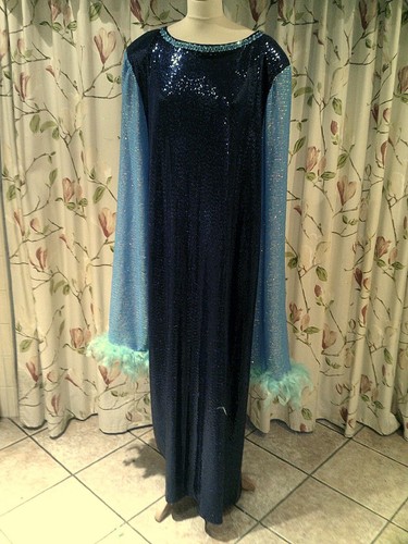 Blue sequin long - blue,