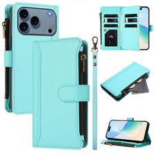 Zip Wallet Case Leather Flip