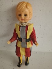 VINTAGE 13cms PLASTIC DOLLY IN SWISS GUARD UNIFORM MOULDED HAIR  Code S0925/1