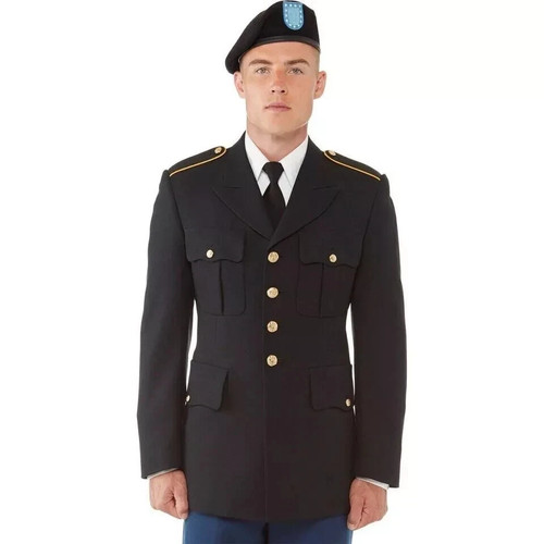 Men military black coat - s,