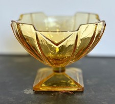 Vintage Art deco amber yellow