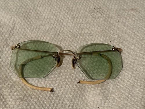 Vintage rimless green tinted - vintage,