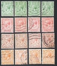 GB GV 1912-24 Wmk. Royal Cypher SG351 1/2d - SG370 2d used stamps /5258/