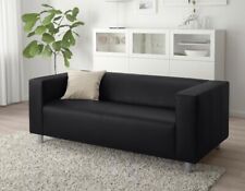 3 Seater Sofa IKEA Black Faux