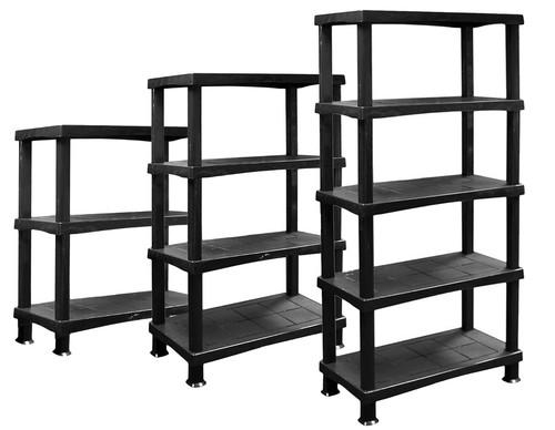 Tier plastic shelving - 3, 5