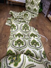 RARE!!! Huge Piece Vintage 1970s Bark Cloth Fabric 7.8 X 1.2 Meters Green Brown