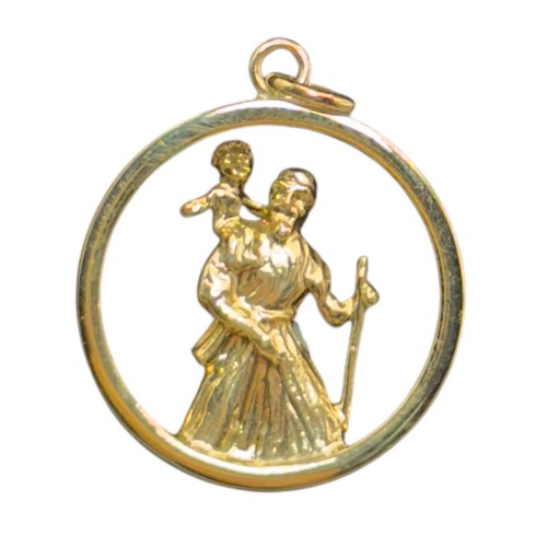 Gold christopher pendant - christopher,