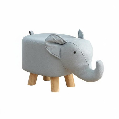 Wooden elephant step stool - wooden,