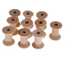 10pcs Wooden Empty Thread Spools Reels Bobbins For Sewing