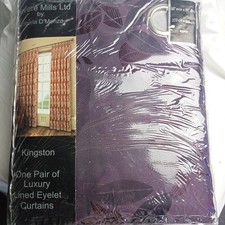 Kingston Plum Eyelet Curtains