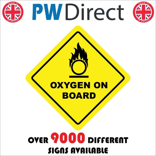 Sign oxygen board - oxygen, yellow