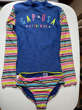 Girls Gap Navy Stripes 2 piece UV-Sun Suit 10 years L