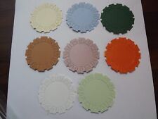 8 Die cuts Embossed Circles with Pattern Edge cut in Assorted Coloured Card C160