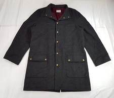 THE DUFFER OF ST GEORGE MENS SIZE M GREY ALPAKA WOOL FIELD BARN COAT LONG JACKET