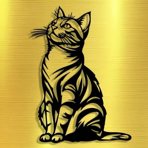Cat metal wall - cat, art