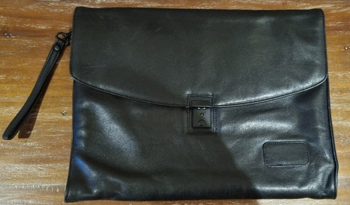 Black leather document - black,