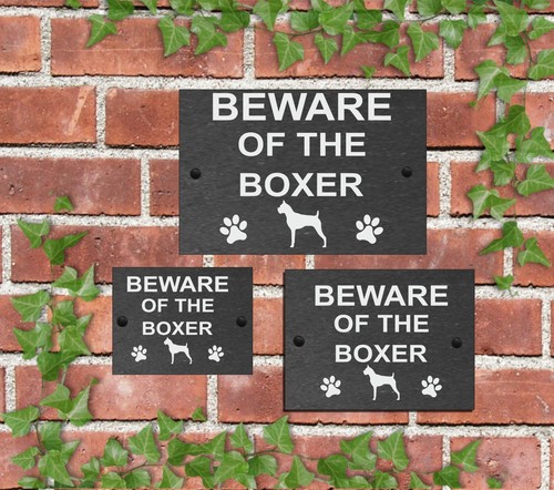Beware the dog slate door - dog,