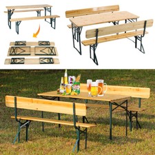 Wooden Table and Bench Set