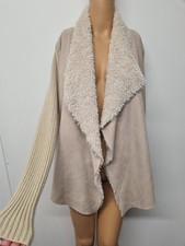 ATMOSPHERE Ladies Beige Waterfall Cardigan Size Small Open Front 