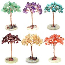 Crystal Money Tree Natural Crystal Healing Stone Reiki Quartz Gemstones Copper W