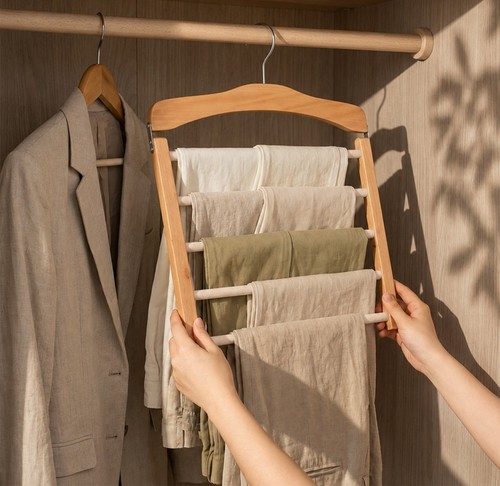 Trousers hangers space saving - space,