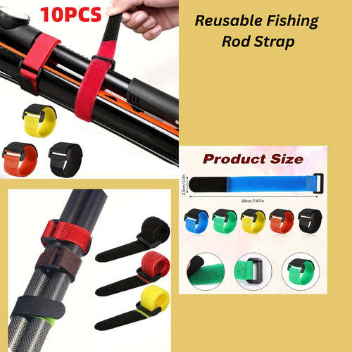 10pc fishing rod tie straps - tie,