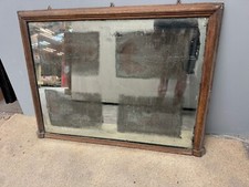 19th Century Oak Overmantel Mirror in untouched condition with original glass