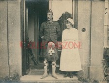 WW1 Scots guards officer with wife sepia photo 4 x 3 inches