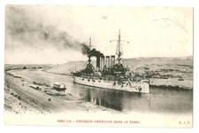 AMERICAN CRUISER IN THE SUEZ CANAL