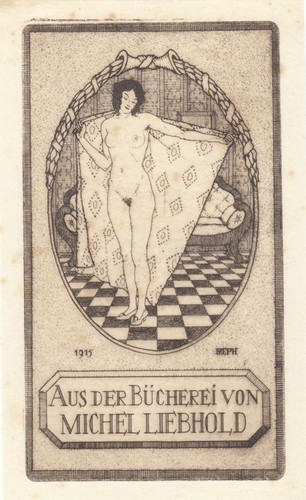 Exlibris bookplate radierung - bookplate,