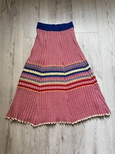 Vintage Missoni Style Knit Women's Silk Cotton Poly Long Maxi Skirt Size L