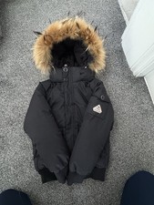 Pyrenex Kids Black Coat Age 10 Years Hooded Fur Trim