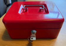 Red Metal Cash Box - petty