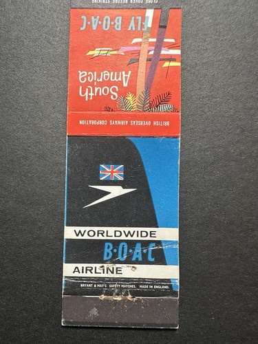 Vintage boac matchbook - boac,