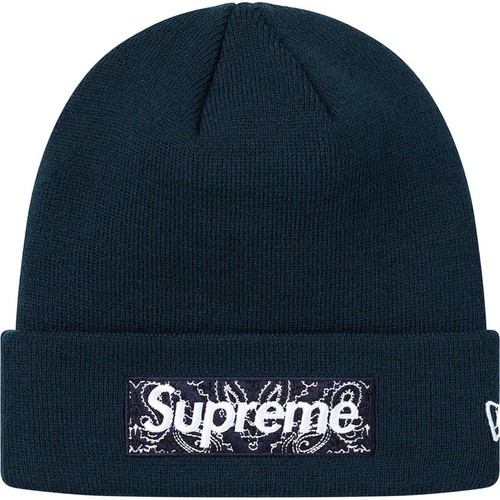 Supreme box logo beanie navy - box,
