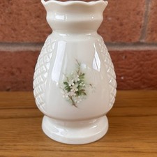 Donegal China Irish Parian Mini Vase White Floral Design Decorative Collectable