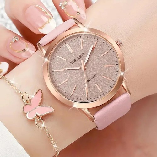 Watch with glitter dial - with,