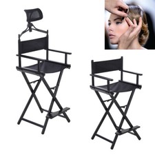 Folding Makeup Artist Directors Chair Salon Make Up Use Portable Black Foot Rest