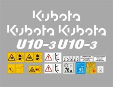 Kubota U10-3 Mini Digger Decal Set 