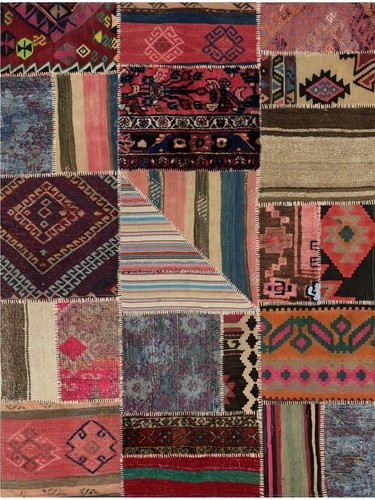 4x5 kilim patchwork area rug - patchwork, |