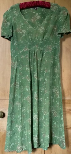Kew green fine silk dress - -, 10