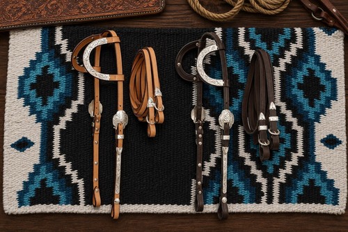 Silver show headstall bridle - show,