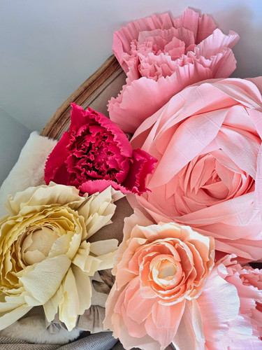Artificial paper rose peony - artificial,
