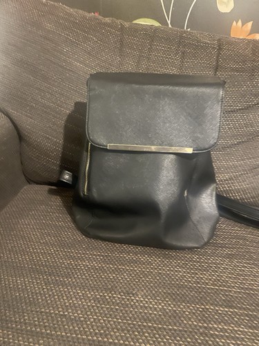Black faux leather ruck - faux, sack
