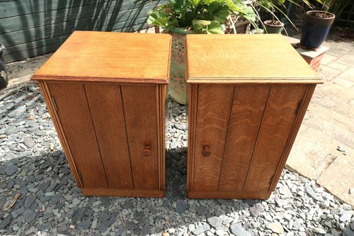 Pair vintage mcm oak - pair,