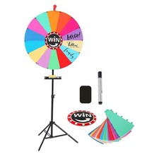 Prize Wheel with Adjustable Stand Fortune Spinning Game Wheel Dry Erase
