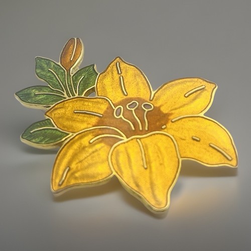 Vintage enamel daffodil - vintage,