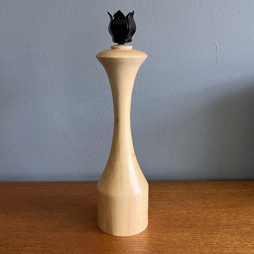 Hand turned wooden candle - turned,