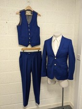 The Spitalfields Clothing Company 3-Piece Suit Blue - Size 38R / W 32R